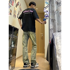 【网图】膝盖破洞牛仔裤修身直筒窄版vibe裤子水洗NZ04LL特P48，男装牛仔裤，星座1007（原301D）