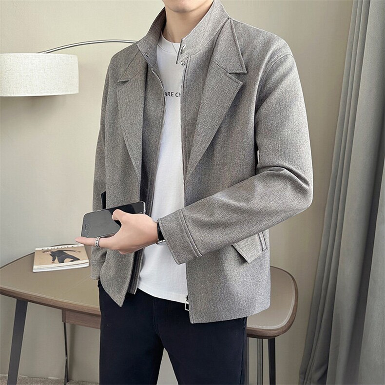 店主风~2025春季新款假两件夹克外套K691/P128，男装夹克，电商B331