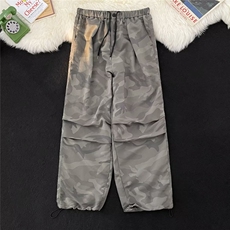 尼龙速干迷彩伞兵裤男美式潮牌宽松阔腿登山冲锋工装裤MK2904-p43，男装休闲裤，星座1008