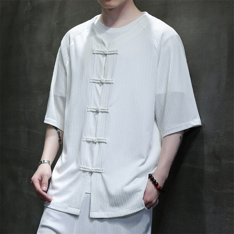 2025春季新款风男装汉服盘扣新中式开衫唐装竖纹衬衫C101-P45,男装衬衫,电商B277(原6028)