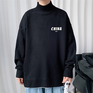 半高领毛衣男士大码针织衫男毛线衣男 M18248-P45 加绒款-P65图片