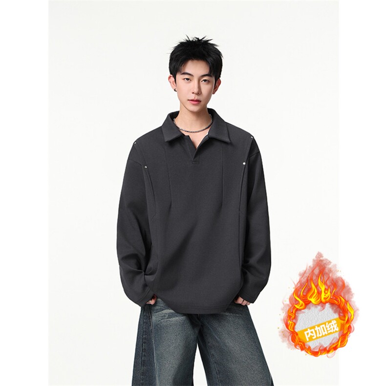 加绒加厚polo衫卫衣美式cleanft套头衫504-T504-特P28（加绒P33），男装Polo衫，星座504