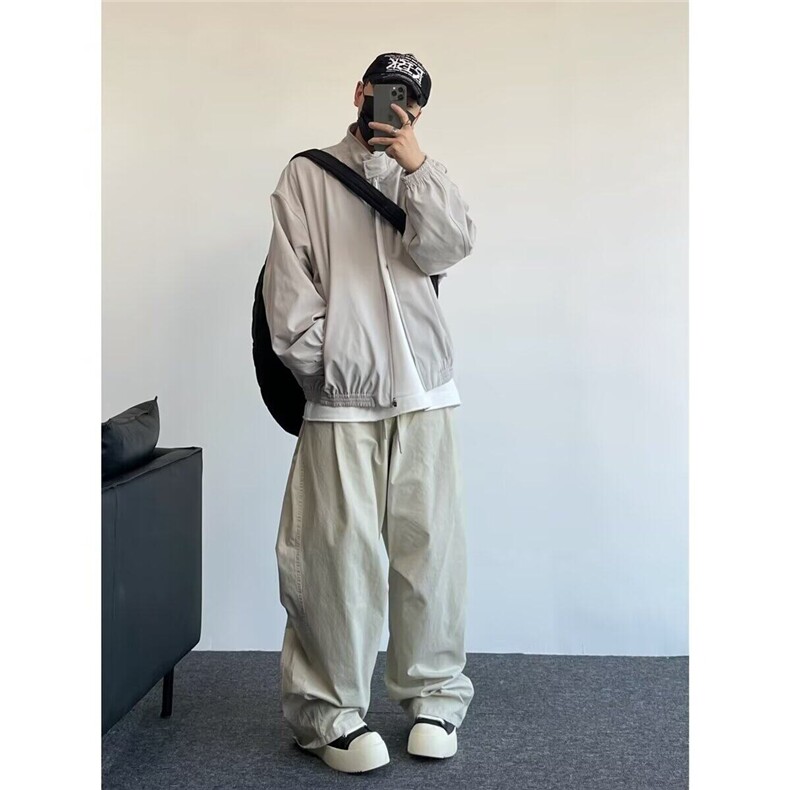 青少年春季新款立领飞行夹克外套简约宽松休闲百搭冲锋衣PY04P65,男装夹克,电商D256-2(原A064-2)