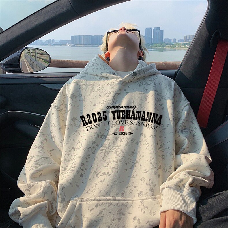 60克重磅车景扎染华棉连帽卫衣【有货】DSC403A-HMY25276ZR-P65，男装卫衣，电商C403A