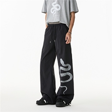 抖音品质夏季新款蛇印花速干宽松休闲裤B315-K25519-特p35控68，男装休闲裤，电商B315