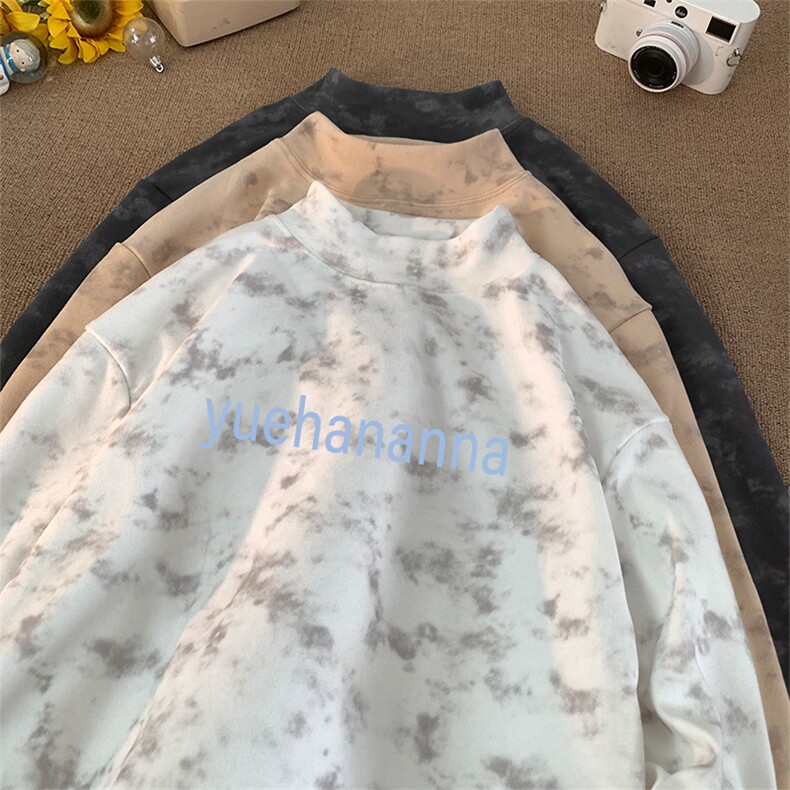 260克重磅扎染德绒半高领打底衫【有货】C403A-DR25451ZR-P25,男装T恤,电商C403A