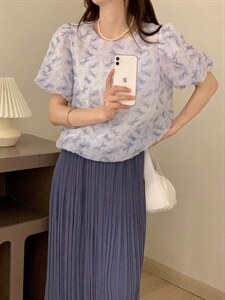 夏季新款 定制面料印花小衫图片
