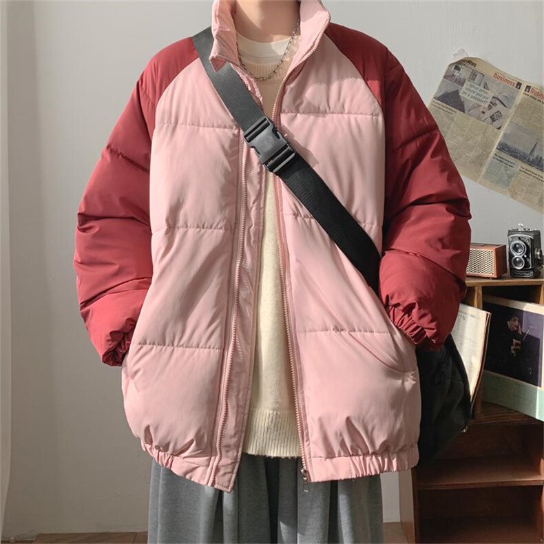 1506/M339/P70美式拼接撞色立领简约休闲插肩袖加厚保暖潮棉服,男装棉衣,星座1506-1
