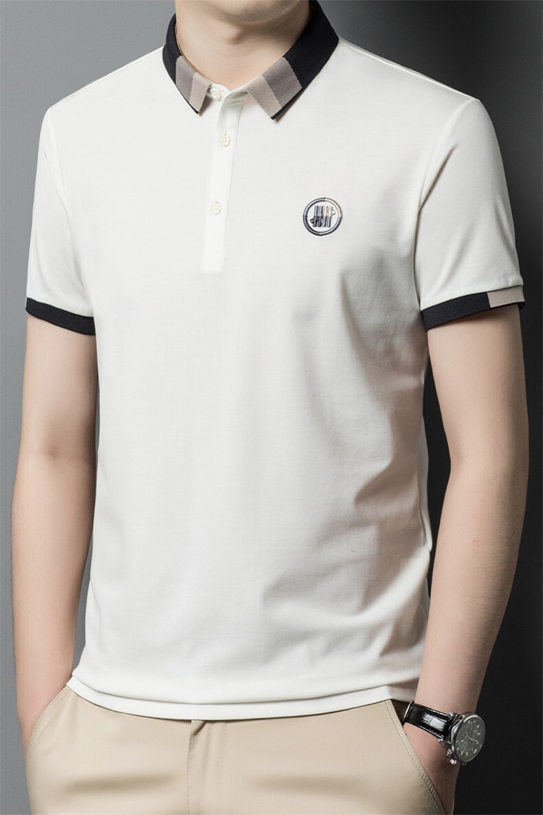精品时尚丝光棉短袖T恤男上衣夏季男士休闲半袖POLO衫潮SW558-P63,男装Polo衫,星座1105-3