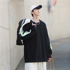 ！秋季上衣男圆领卫衣男装港风长袖t恤男外套男W105-P33，男装卫衣，星座815-2