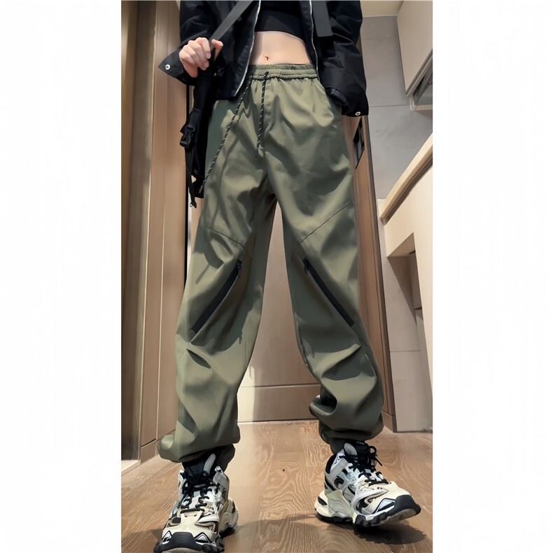 2024春新款束脚冲锋裤拉链设计宽松休闲裤B315-K24004-特p35控68,男装休闲裤,电商B315