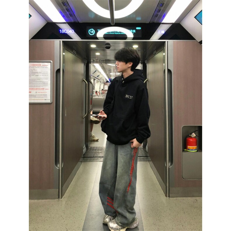 【有货】G8512LL-特P55美式复古条纹牛仔裤男款春秋三条杠裤子,男装休闲裤,星座1007（原301D）