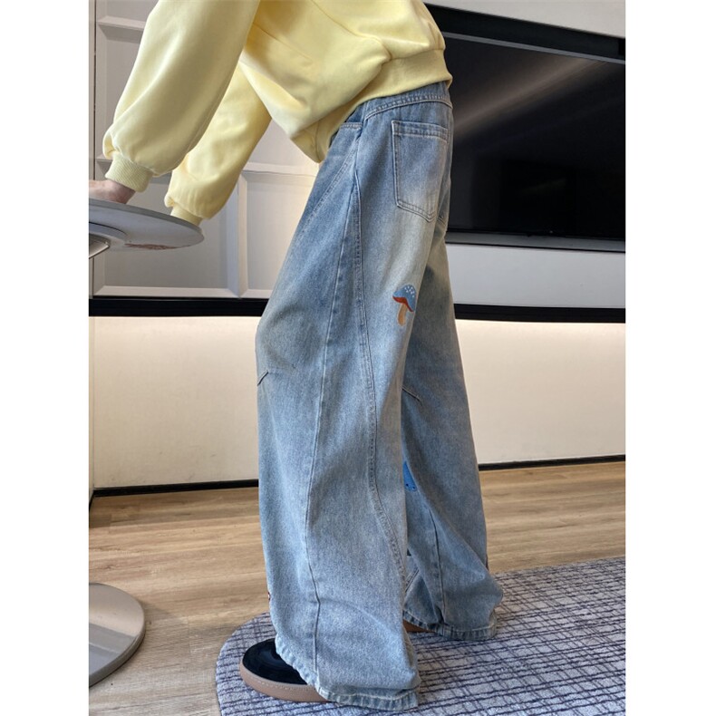 抖音品质美式卡通刺绣解构设计弯刀牛仔裤B315-K25458-特p50控98,男装牛仔裤,电商B315