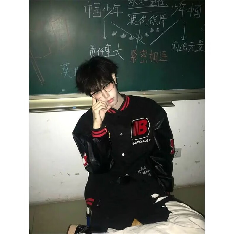 现货DJK18-批65秋冬新款美式重磅棒球服外套字母刺绣外套,女装短外套,星座603-2