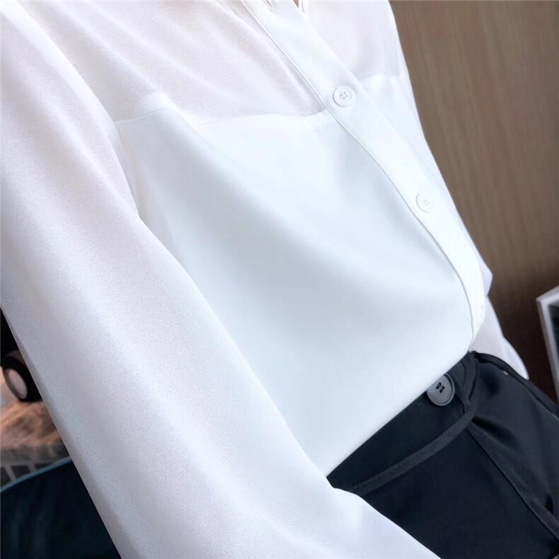 《现货》简约拼接衬衫前短后长，女装衬衫，M&VC