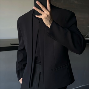 网图 AIXKOM｜2025款无扣拼接门襟设计感百搭小西服男生XF408-P75图片
