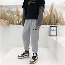 港风男休闲裤宽松印花束脚裤运动百搭卫裤NK01-P50，男装休闲裤，星座1501