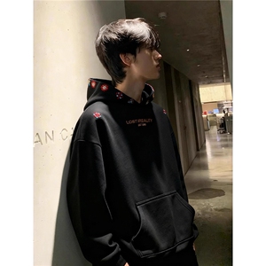 美式刺绣卫衣男秋冬加绒美式潮牌高级感连帽衫AW05-P47图片