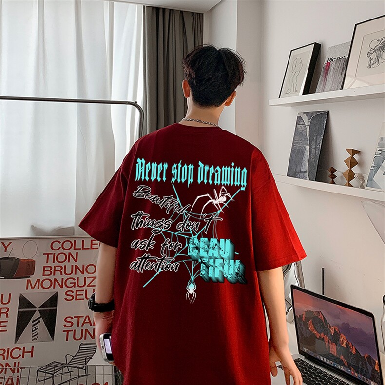 2024夏季港风短袖T恤男重磅230g纯棉DT1015P25控39,男装T恤,电商A086