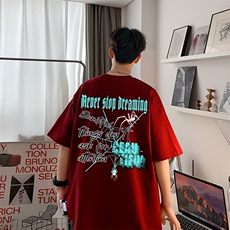 2024夏季港风短袖T恤男重磅230g纯棉DT1015P25控39，男装T恤，电商A086