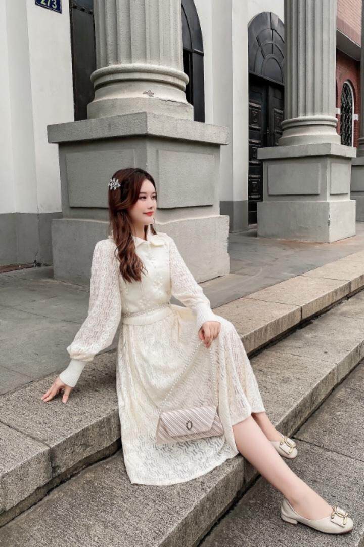 现货，衬衣娃娃领磨毛连衣裙，女装连衣裙，艾丹迪蔓