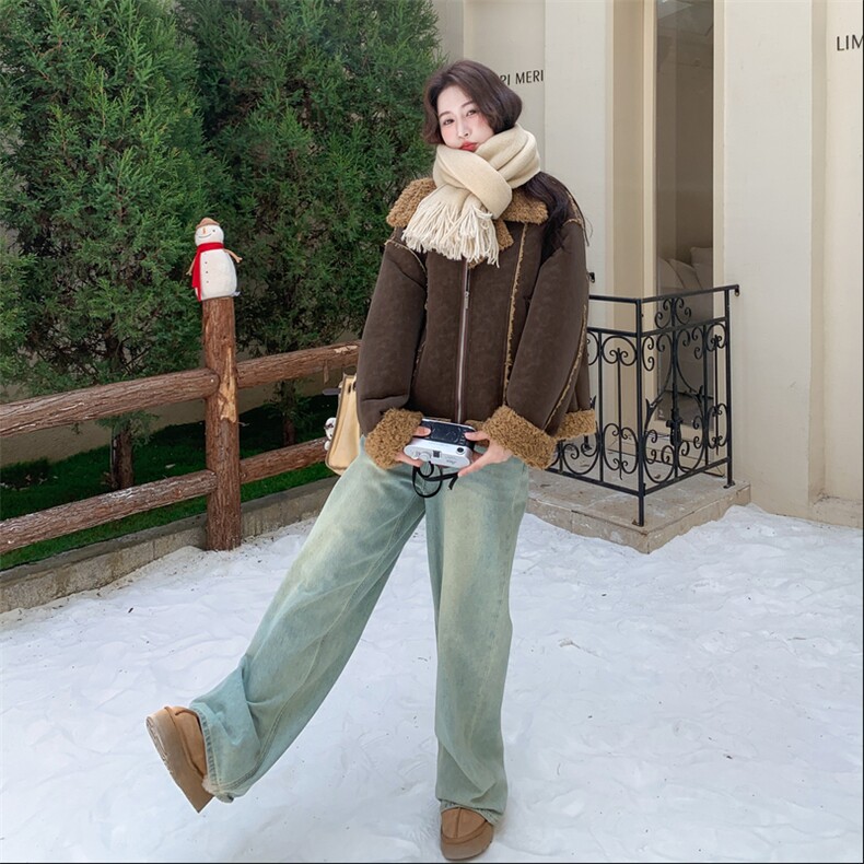 皮毛一体外套8887P235K358,女装棉衣/棉服,2C201