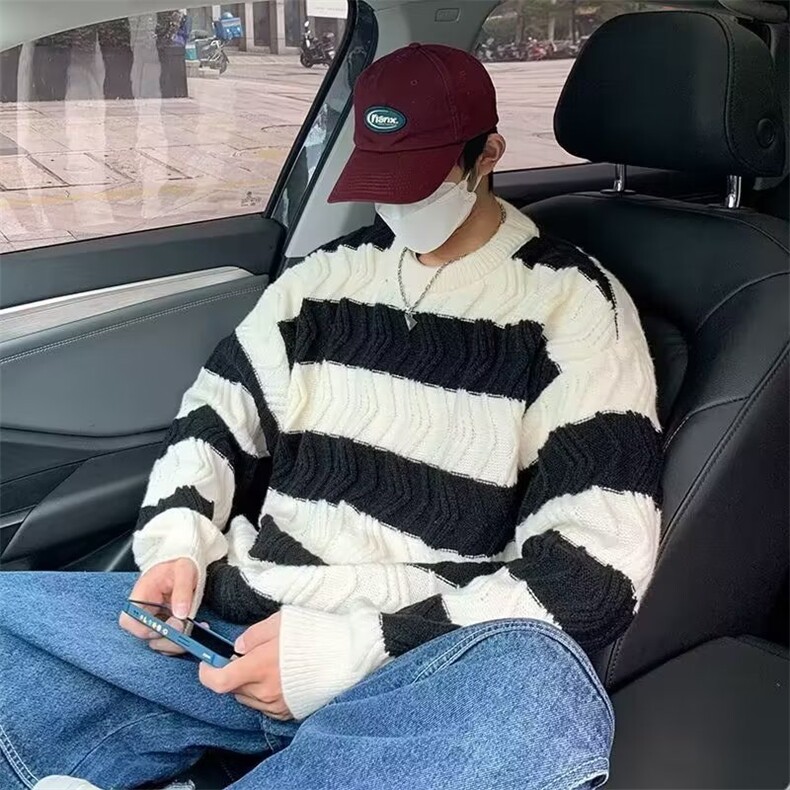 美式圆领毛衣男慵懒风休闲针织衫M5546P45,男装针织衫/毛衣,星座1116-2