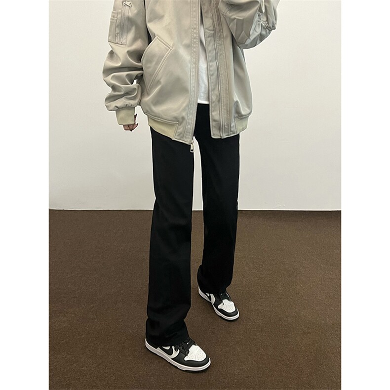 B221美式高街水泥灰弹力直筒牛仔裤LK24146-P60控79加绒P70控99,男装牛仔裤,电商B221