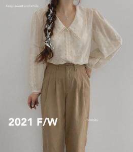 小翻领刺绣纹纯系衬衣，其它，新袖