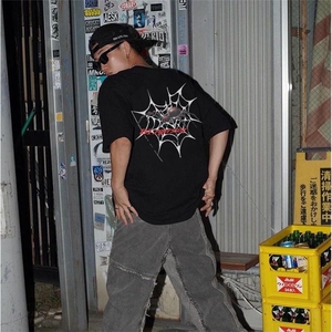 美式潮牌街头小众纯棉重磅t恤短袖男款创意时尚痞帅百搭宽松上衣图片