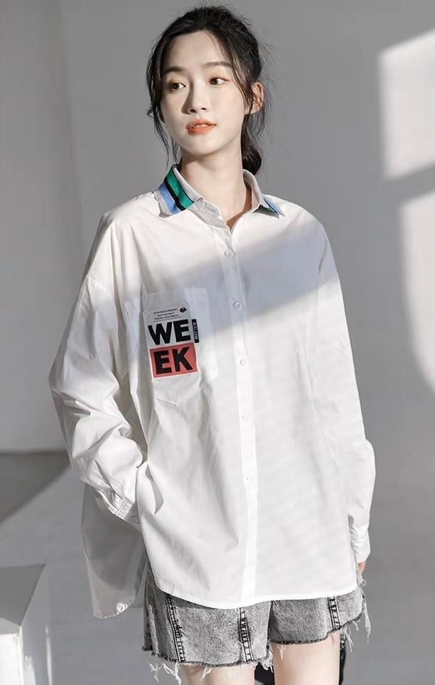 2023新款时尚休闲百搭显瘦气质高级衬衫外套,女装衬衫,L·H·X