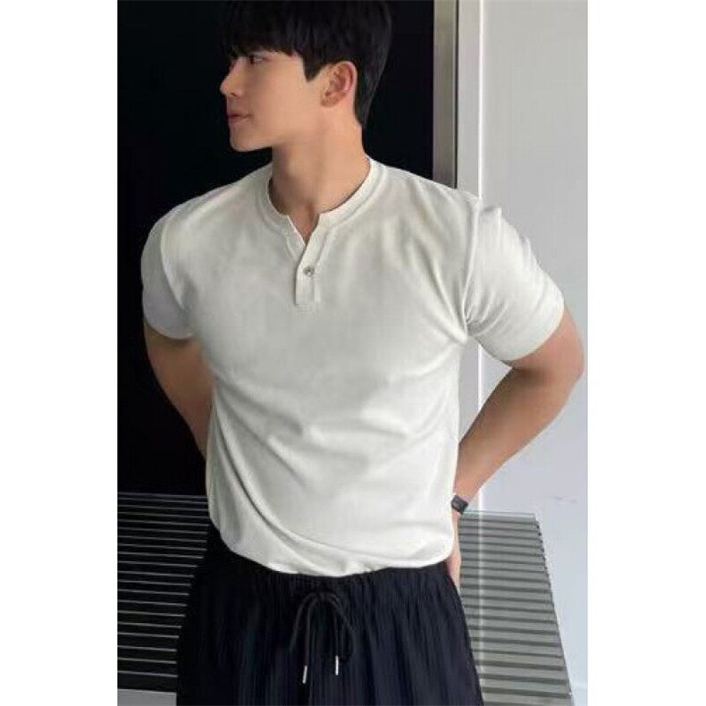 网T-2026新品针织毛衣短袖T恤凉感POLO衫T恤条纹打底衫WK38-P40,男装T恤,星座610B-1