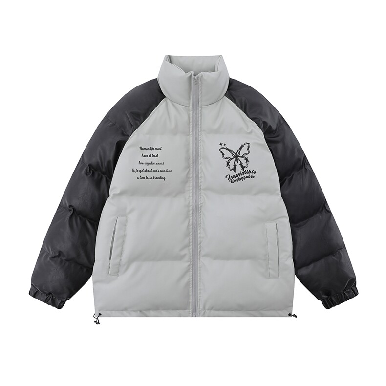白底23新款冬季时尚百搭立领PU皮棉服外套MY65203P125控168图片