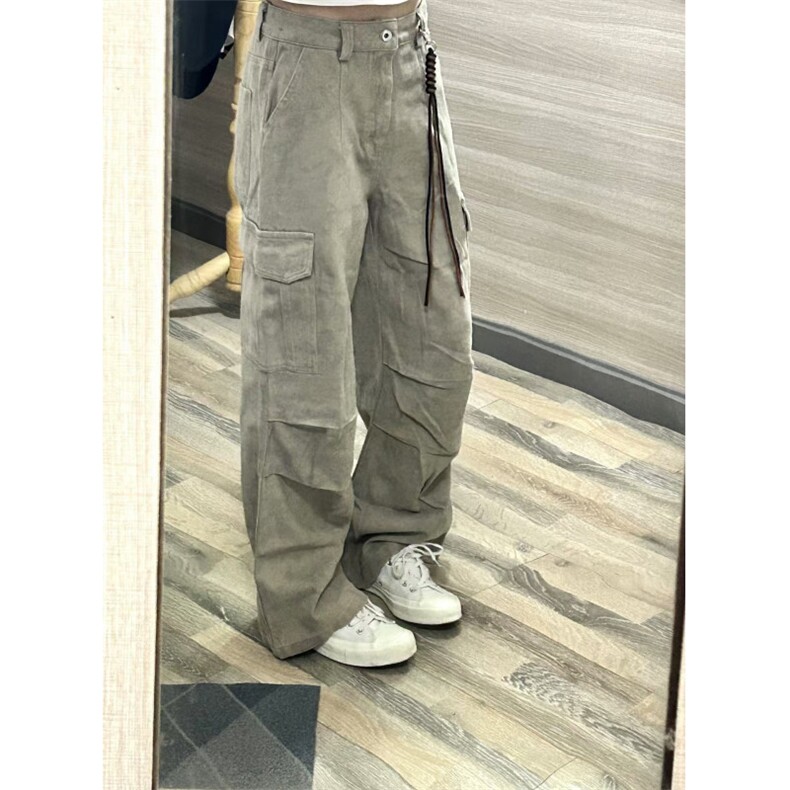 【有货的】杏色扎染工装裤男女美式复古大口袋裤子G810HH-特P58,男装休闲裤,星座1007（原301D）