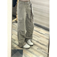 【有货的】杏色扎染工装裤男女美式复古大口袋裤子G810HH-特P58，男装休闲裤，星座1007（原301D）