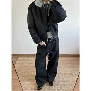 2025美式座山雕立领加绒加厚棉服夹克男女冬季cleanfit工装外套图片