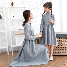 潮流印花拼接气质时尚休闲长袖圆领亲子装2021年秋季，童装亲子装，安之芮娜