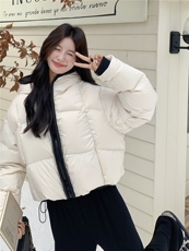 水衣源2783款短款连帽加厚保暖面包服茧形羽绒外套女，女装羽绒服，水衣源