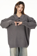 特批新款女模绵羊绒翻领高品质休闲毛衣针织衫A268-M501特批48，男装针织衫/毛衣，电商A268