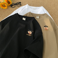 高点击港风印花宽松纯棉短袖男T恤X416b-1-DT358-P28限39，男装T恤，星座416B-1