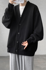 纯色开衫外套M~8XL大码高级感重磅宽松华夫格慵懒卫衣KS2101/P60，男装卫衣，电商B238