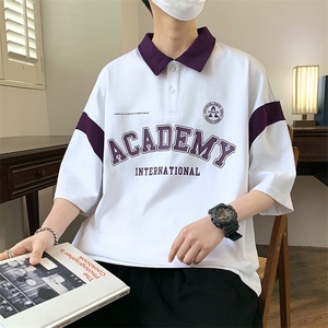 84068-P40polo衫短袖男士夏季青少年学生半袖ins港风百搭潮牌t恤图片