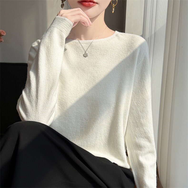 2025年秋季通勤套头单件圆领一线螺纹圆领，女装羊毛衫，尚雪电商供货