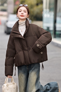 90%白鸭绒羽绒服女2025冬季新款休闲立领羽绒服外套女图片