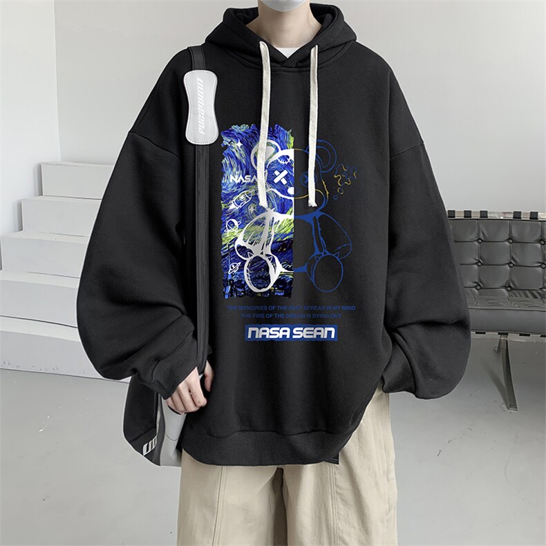 连帽卫衣男大码运动服帽衫外套WY2290-P35加绒款-P40,男装卫衣,电商A040