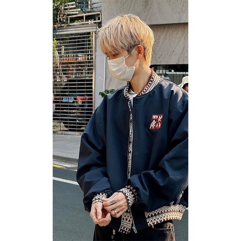 新中式提花夹克男女春季潮牌新款设计感棒球服宽松名族风情侣外套,男装夹克,星座506A