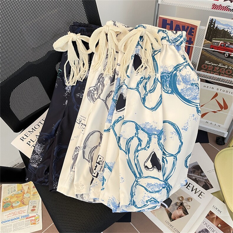 高街五分裤男士韩版潮流痞子帅气印花2024夏季ins短裤K5232-P33,男装牛仔裤,星座412-3