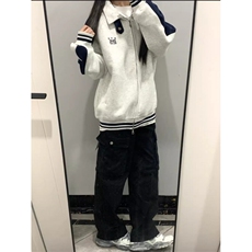 2025早春新款欧货女士连帽卫衣秋冬季韩系慵懒风开衫外套，女装短外套，星座506A
