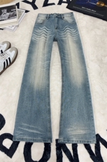 B221美式ins高街暗黑重工艺修身微喇牛仔裤LK26624-特P45控78，男装牛仔裤，电商B221