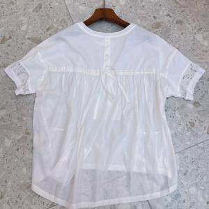 夏季短袖拼接上衣，女装，留缘